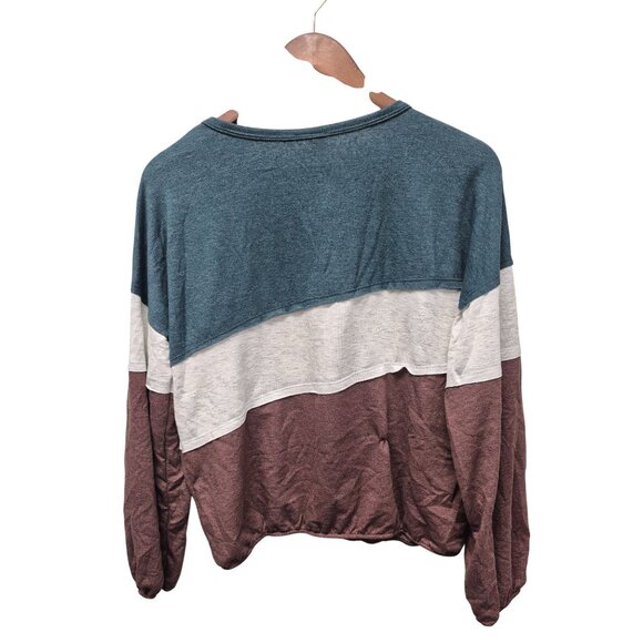 Lazy Sundays Color Block Soft Knit Pullover Sweatshirt Made In Usa - Picture 4 of 5